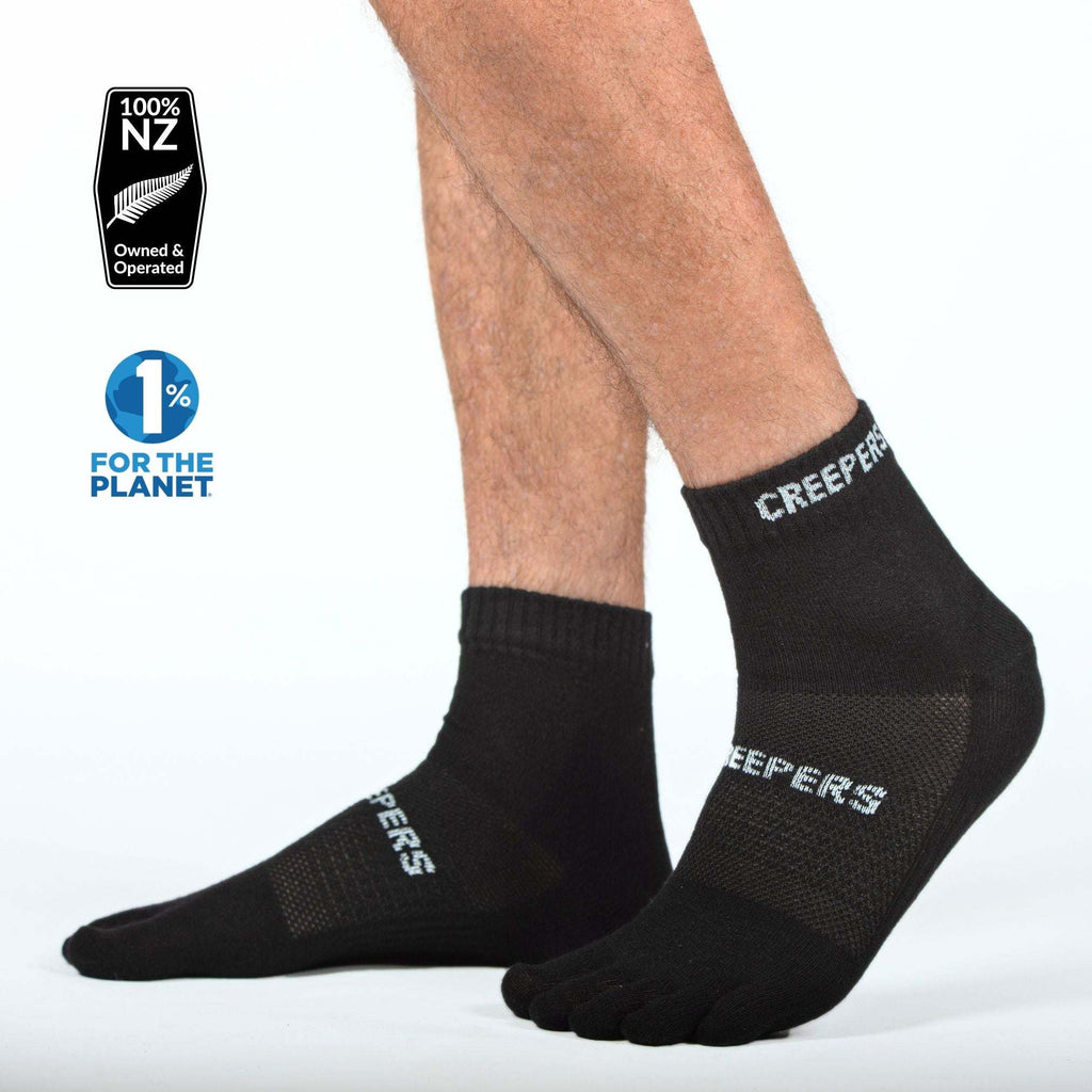 Injinji Men's Run Lightweight Mini Crew Toe Socks, Black, Large, 1 Pair,  Socks -  Canada
